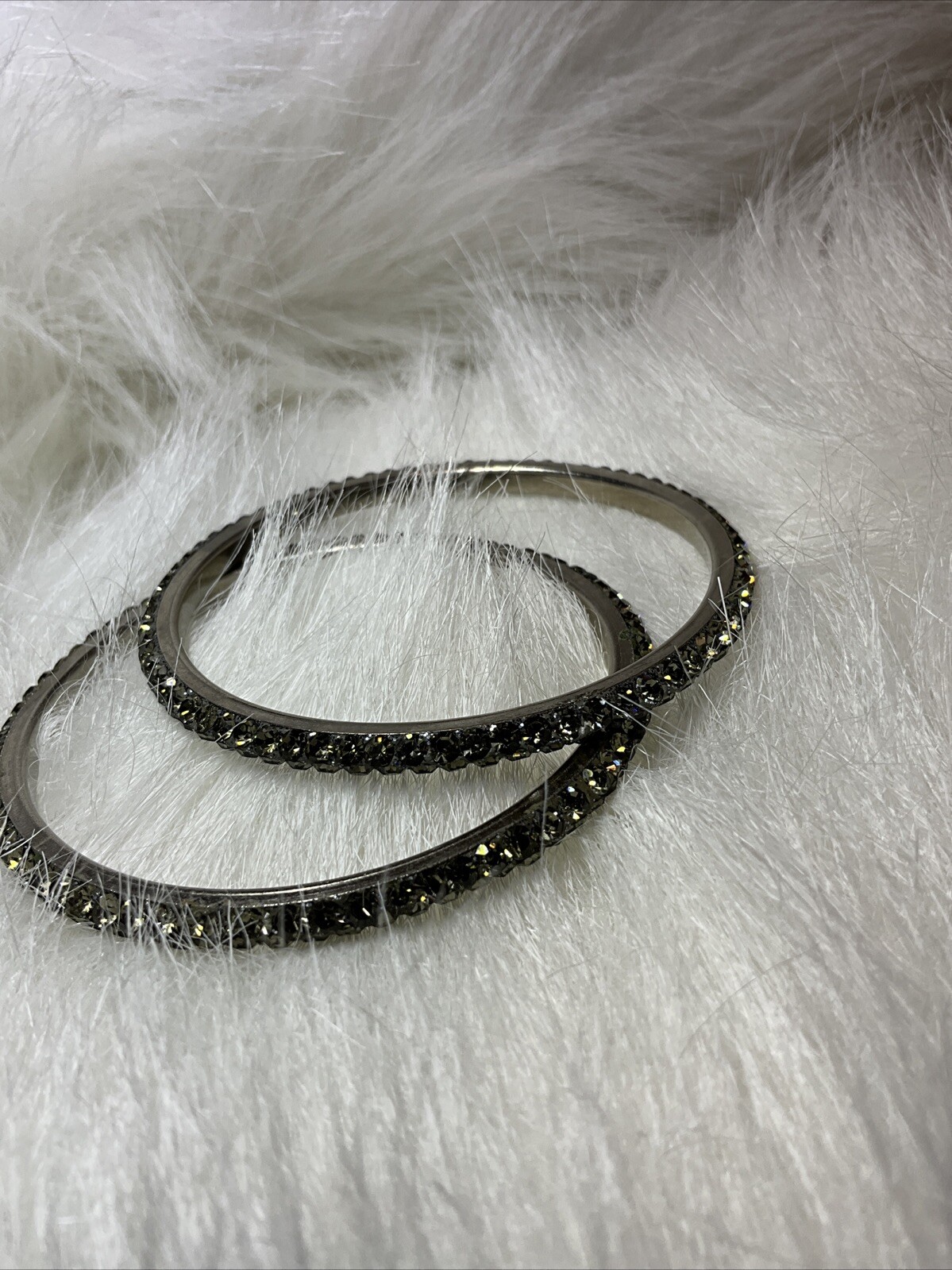 Lime Green Rhinestone Stackable Bangle Bracelet - image 2