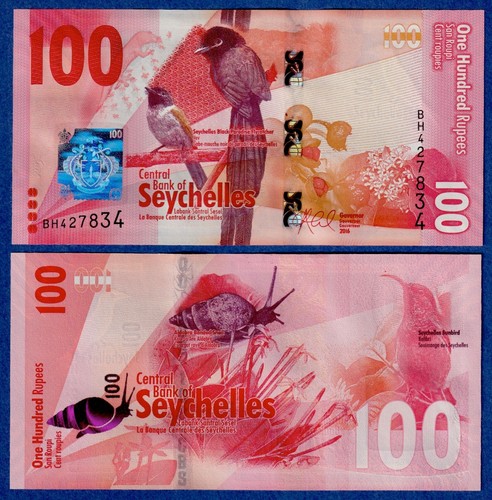 Seychelles set - Seychelles 25,50,100 Rupees 2016 P-48,49,50 UNC Notes - Birds - Picture 3 of 5