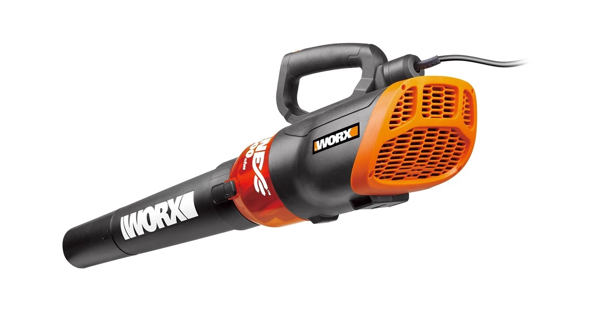 Worx Turbine 12 Amp Corded Leaf Blower with 110 MPH and 600 CFM