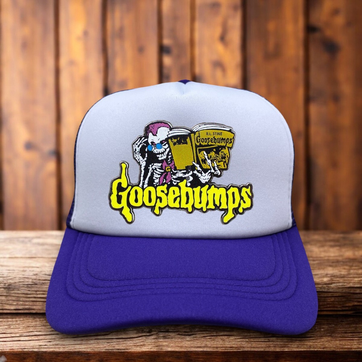 Goosebumps Mens Trucker Hat Purple Snapback 1992 R.L. Stine Retro