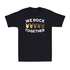 We Rock Together Rocker Skeleton Hand Rock And Roll Fans Vintage Men's T-Shirt