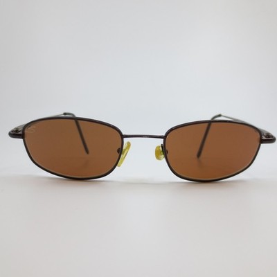 Serengeti 6599 Sunglasses Brown Oval Metal Frame Italy Vintage