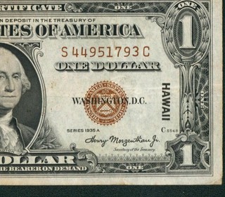 $1 1935 A (( HAWAII )) Silver Certificate PAPER CURRENCY AUCTIONS