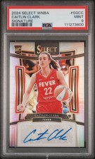 2024 PANINI SELECT WNBA SIGNATURES #SG-CC CAITLIN CLARK ROOKIE RC PSA 9 