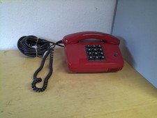 Old Post Office Telephone FeTAp 755 Wine Red Button Telephone Vintage Federal Post Office