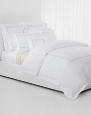 Ralph Lauren King Duvet Cover - Spencer Cable Embroidery Flax