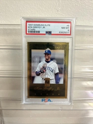 1997 Donruss Elite Gold - Ken Griffey Jr #5 PSA 8🔥
