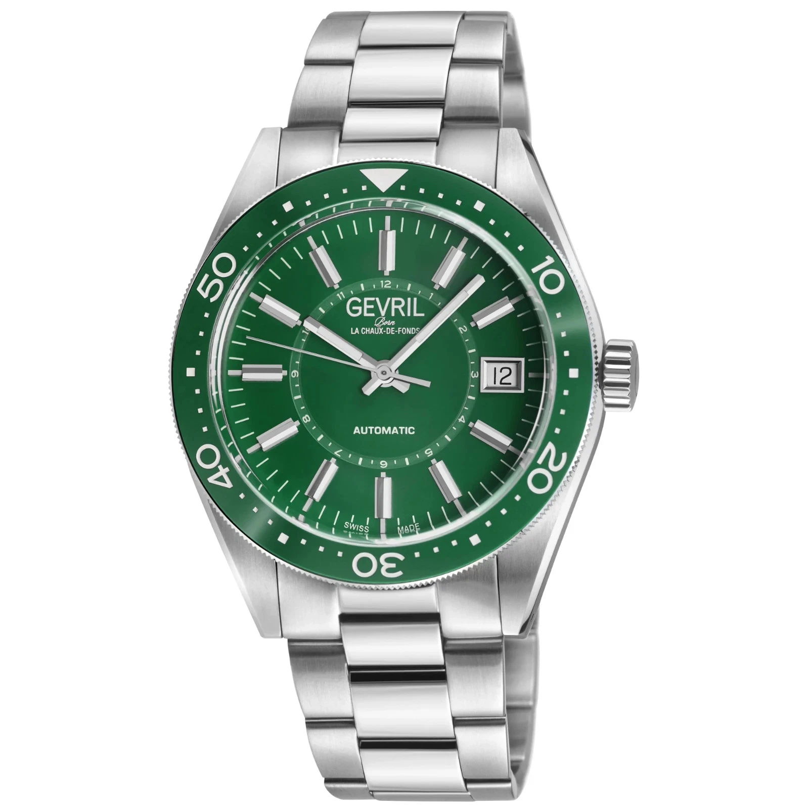 Breguet — Gevril Men's 42102B Belmont Green Dial Swiss Made Sellita SW200 SS Watch