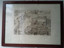 RARE GRAVURE HUMORISTIQUE ECOLE POLYTECHNIQUE SPECTACLE A L'OPERA GARNIER 1920