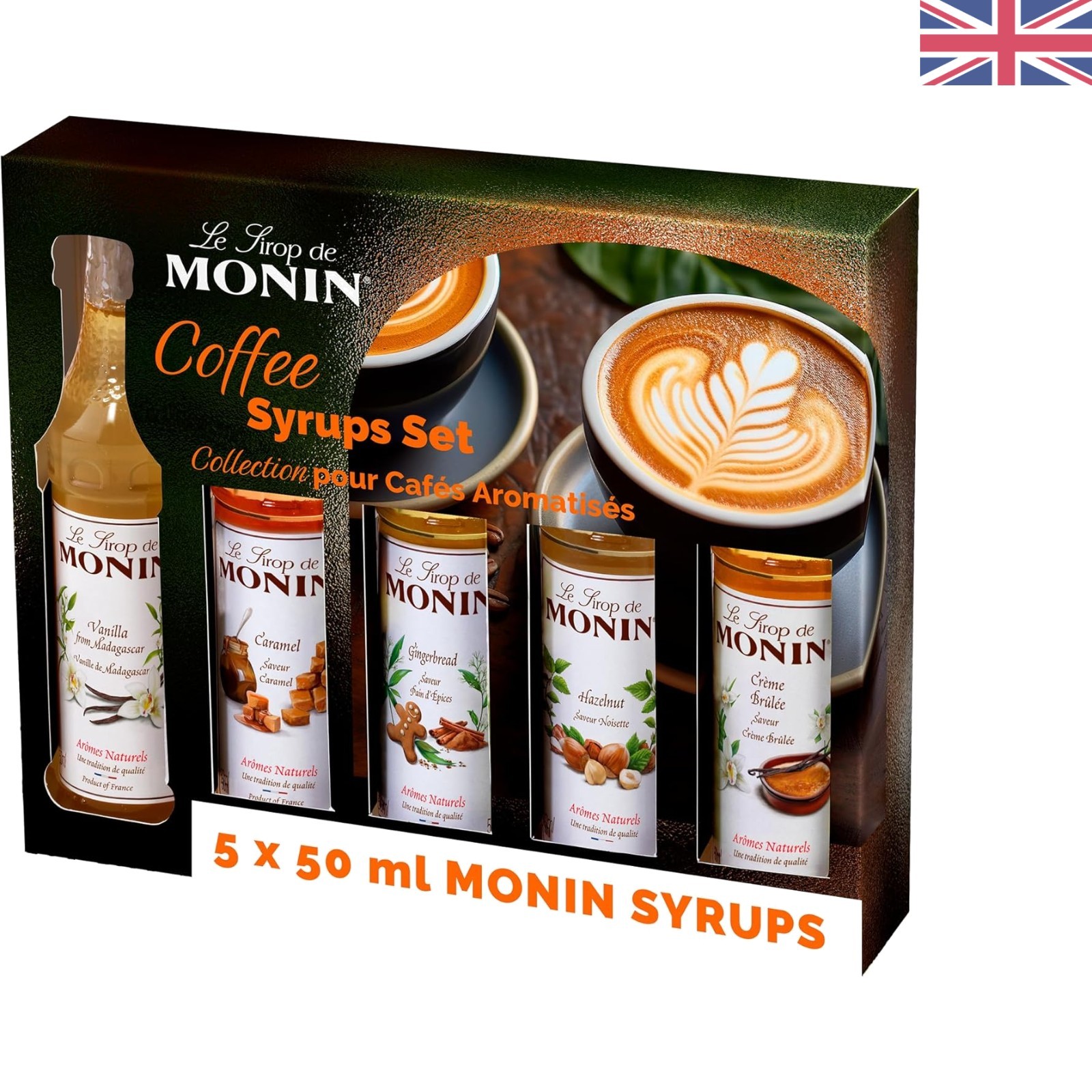 Deluxe Coffee Syrup Gift Set: Vanilla, Caramel, Hazelnut & More - 5 Pack