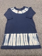 J Jill Dress Women Large Navy Tie Dye Boho Pure Jill Organic Cotton Sheath NWT
