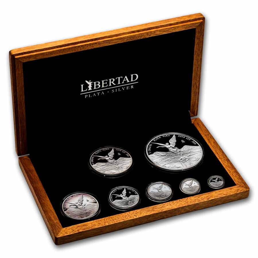 2019 Mexico 7-Coin Silver Libertad Proof Set (8.9 oz, Wood Box) | eBay