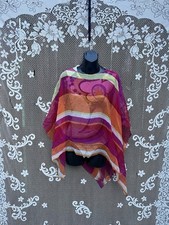 Vtg Silk Kaftan Caftan White Lotus   Sheer Coverup Resort Wear Shown Over Pucci