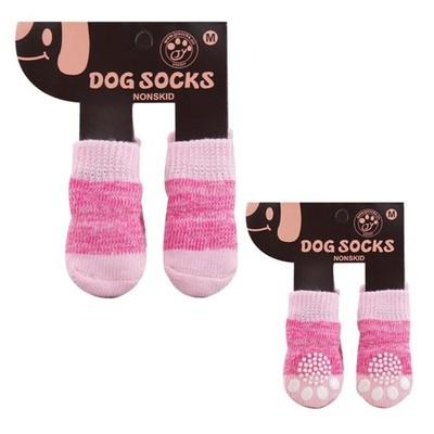 2Pairs Dog Socks Knitted Cartoon Pattern Dogs Socks Puppy Booties for Home