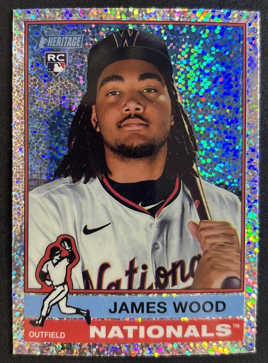 2025 Topps Heritage - James Wood #231 Chrome Silver Sparkle Refractor (RC)