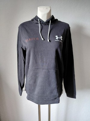 Under Armour Womens Hoodie Pullover M Black Sweatshirt Logo Oversized 