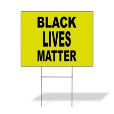 Black Lives Matter Plastic Weatherproof Yard Sign Yellow Red 18x12 Inch