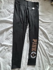   Victoria's Secret PINK Legging Darkgray Bling Sequin Logo Medium NWT