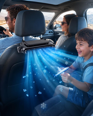 LETOUR Rechargeable Car Seat Fan, Cordless Backseat Fan with Cooling Airflow, 3-