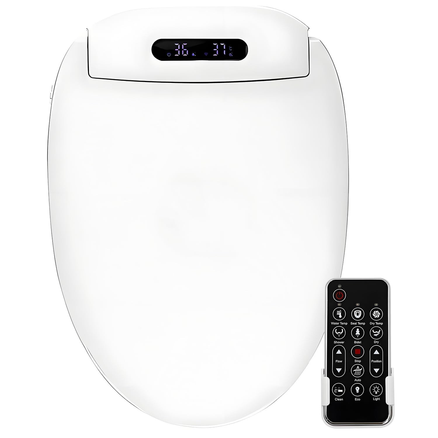 Electric Bidet Toilet Seat Elongated, Slow Close Seat, Warm Air Dryer, Remote...