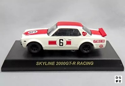 1/64 Nissan Skyline 2000GTR Racing White Red Mini Car Circle K Sunk