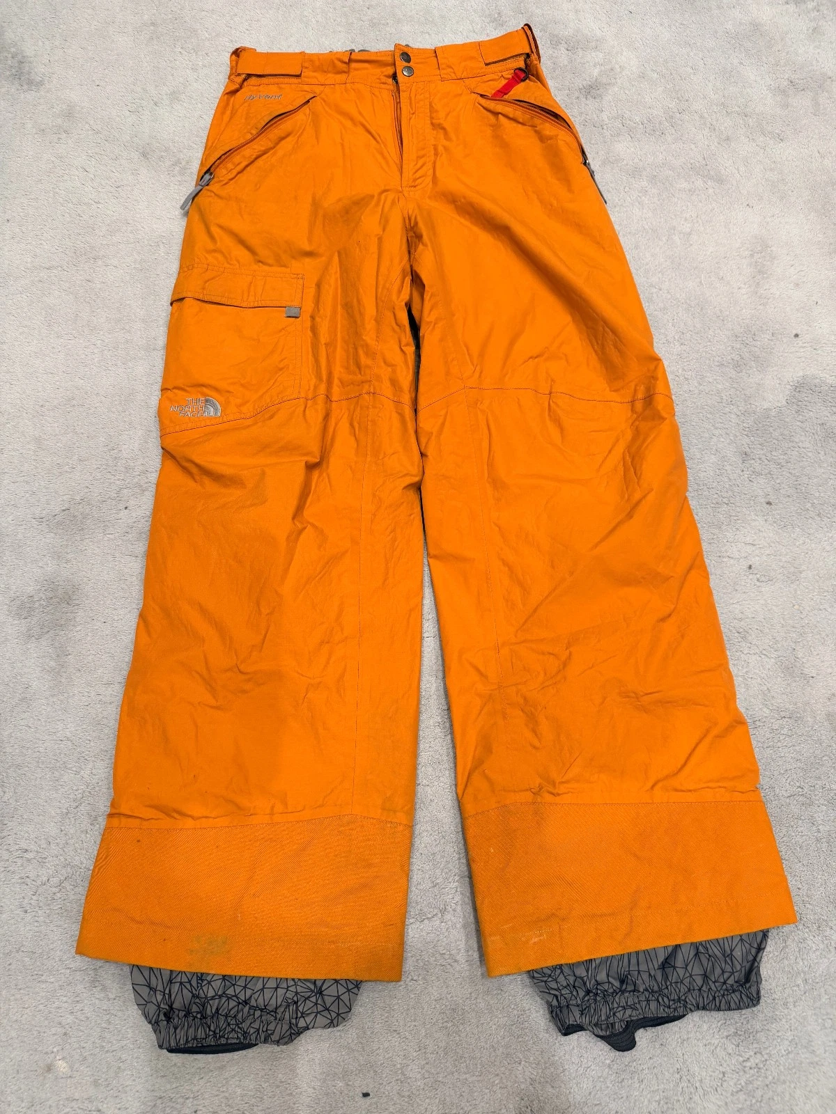 The North Face Hyvent Ski Pants Waterproof Trousers Orange Hiking Size L