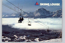 Skiing Louise Mountain Chairlift Canada Postcard 1985