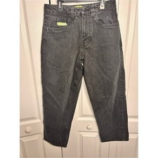 Empyre Skate Jeans Women 28Black Wide Leg Carpenter Baggy Denim High Rise