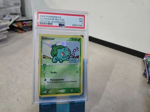 2006 POKEMON EX CRYSTAL GUARDIANS #45 BULBASAUR-REVERSE FOIL PSA 7