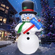 6FT Christmas Inflatables Shivering Snowman Inflatable Outdoor Indoor Decorat...