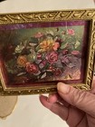 VINTAGE/Antique Miniature pictures: Ornate metal framed floral, 2 original photo — photo 7