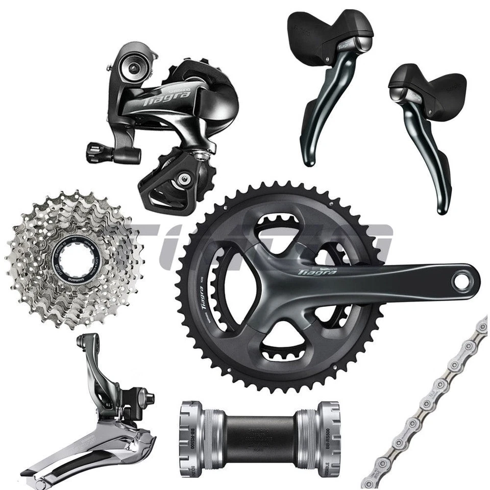 Shimano Tiagra 2×10 Speed Groupset Crankset RS500 4700 Derailleur ST-4700 HG500 - Image 2 of 4