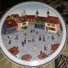 Villeroy & Boch China Tea Tile 8" Plate Design Naif Laplau 4 Town Square
