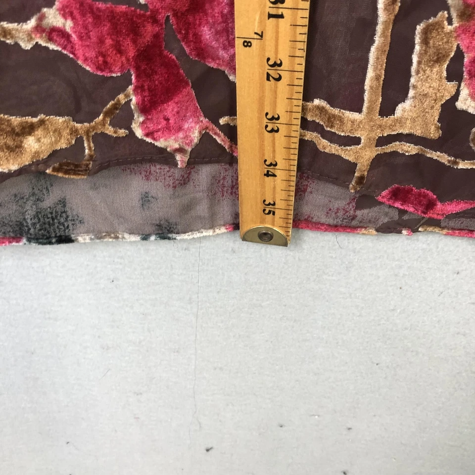 Jones New York Bufanda Mujer Talla Única Rojo Negro Marrón Burnout Terciopelo Floral Transparente Foto 4 de 4