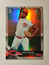 Hunter Greene RC 2018 Bowman Chrome REFRACTOR 227/499 #BCP48 1st Prospect K6