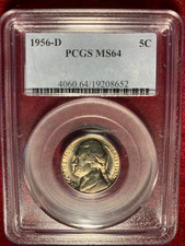 ( 10 ) PCGS MS64 Jefferson Nickels, All bright W/Four with Reverse Rotation