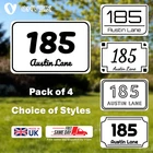 4 x Premium Personalised Glossy Wheelie Bin Stickers Numbers House Bin Number