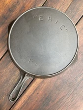 Pre Griswold Erie #9 Second Series Cast Iron Skillet