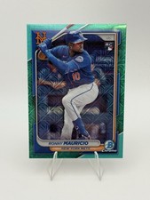 Ronny Mauricio 2024 Bowman Chrome Aqua Mojo Refractor /125 Rookie #13 Mets
