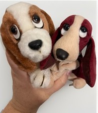 2 Vintage Applause Hush Puppies,Special Edition Bean Bag, Plush Bassett hound