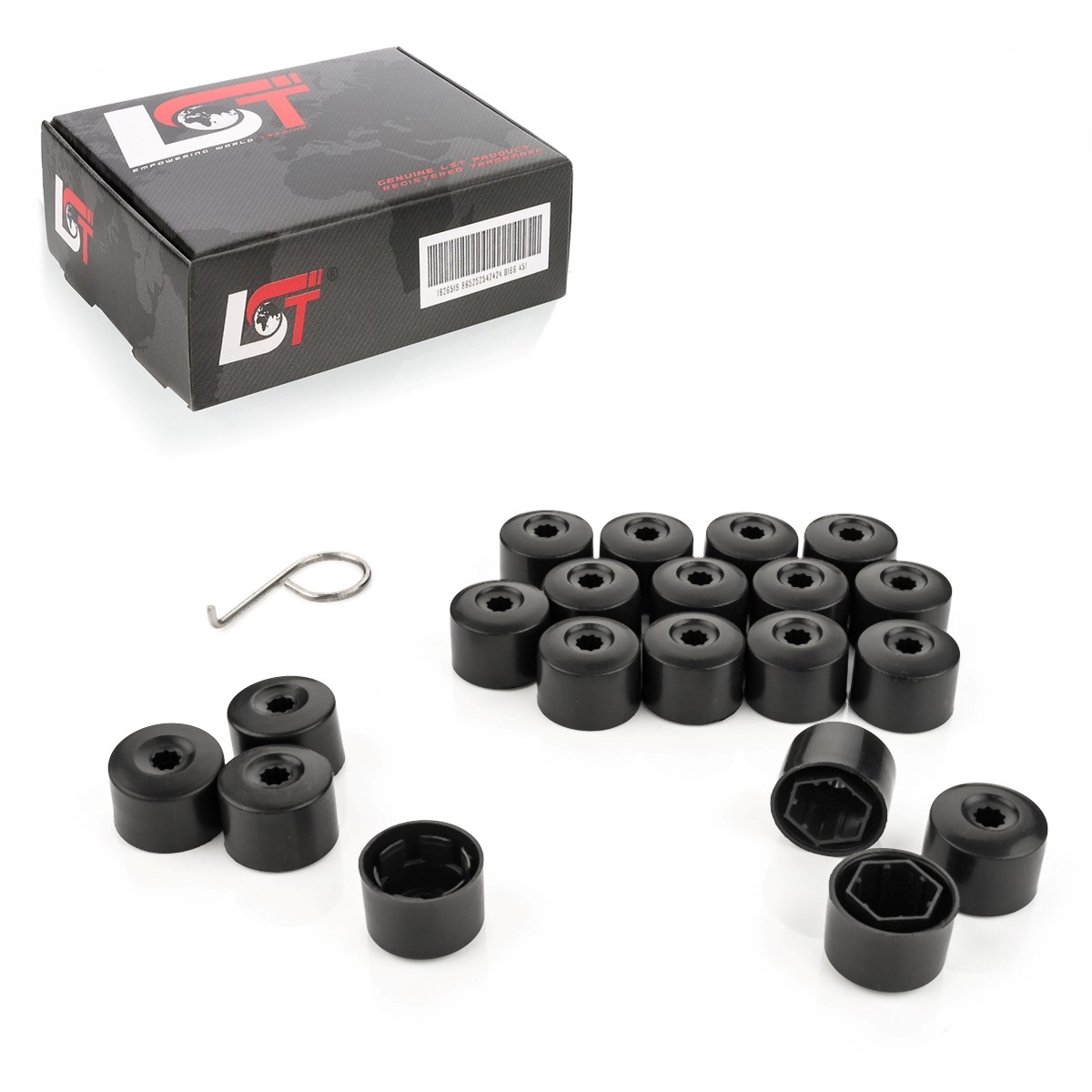 20X Wheel Bolt Caps Locking Screw Set Black 17Mm For ALFA ROMEO