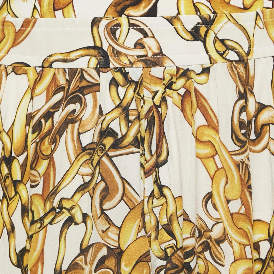 Maxi Vestido Louis Vuitton Amarillo Estampado Cadena Mezcla Seda Sin Mangas S Foto 3 de 4