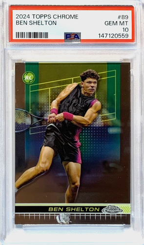 2024 Topps Chrome Tennis #89 Ben Shelton Rookie Card PSA 10 GEM MINT -- SCHNELLER VERSAND