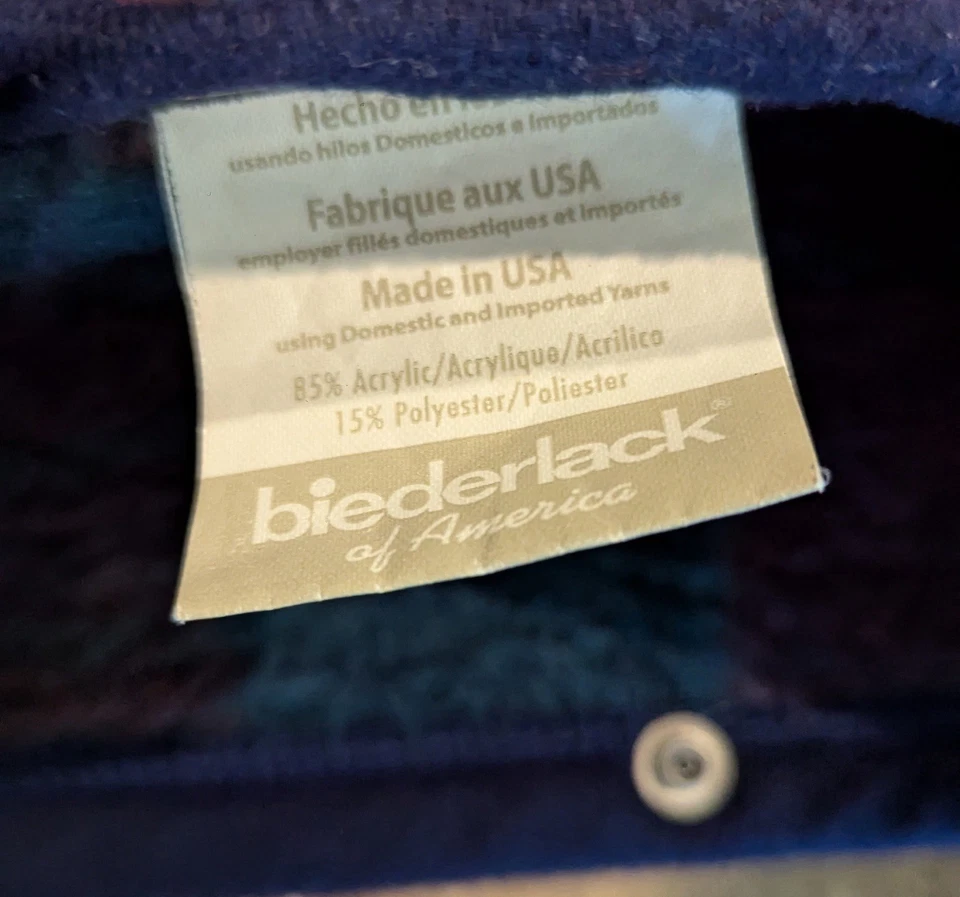 Manta envolvente Biederlack diseño a cuadros cremallera a presión estadio 68x53 Foto 3 de 4