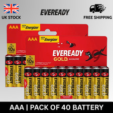 40X EVEREADY GOLD AAA ALKALINE BATTERIES LONG LASTING 1.5V POWER AAA BATTERY