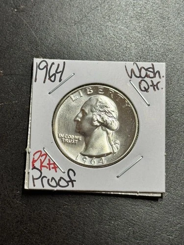 1964 Washington Silver Quarter Proof Gem BU PR+++ 25c Coin (Raw18874)