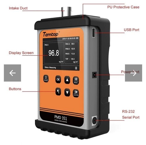 Temtop PMD 351 Handheld Air Quality Particle Counter - Picture 2 of 4