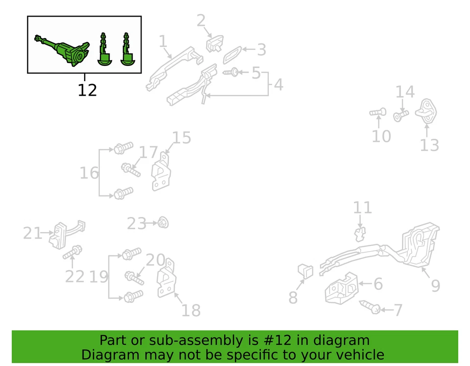 Cilindro de bloqueo de puerta lateral del conductor genuino Mazda 6 2014-2021 GJY0-76-220A Foto 2 de 3