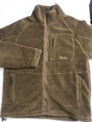 Cabela's Full Zip Heavyweight Fleece Jacket Mens Large Tall lined Brown Tan
