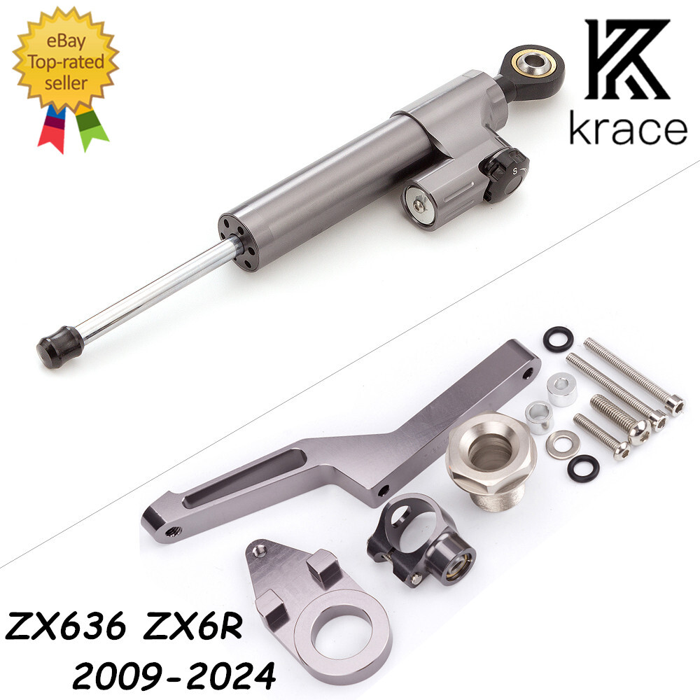 For Ninja ZX636 ZX6R 2009-2024 CNC Steering Damper Bracket Mount